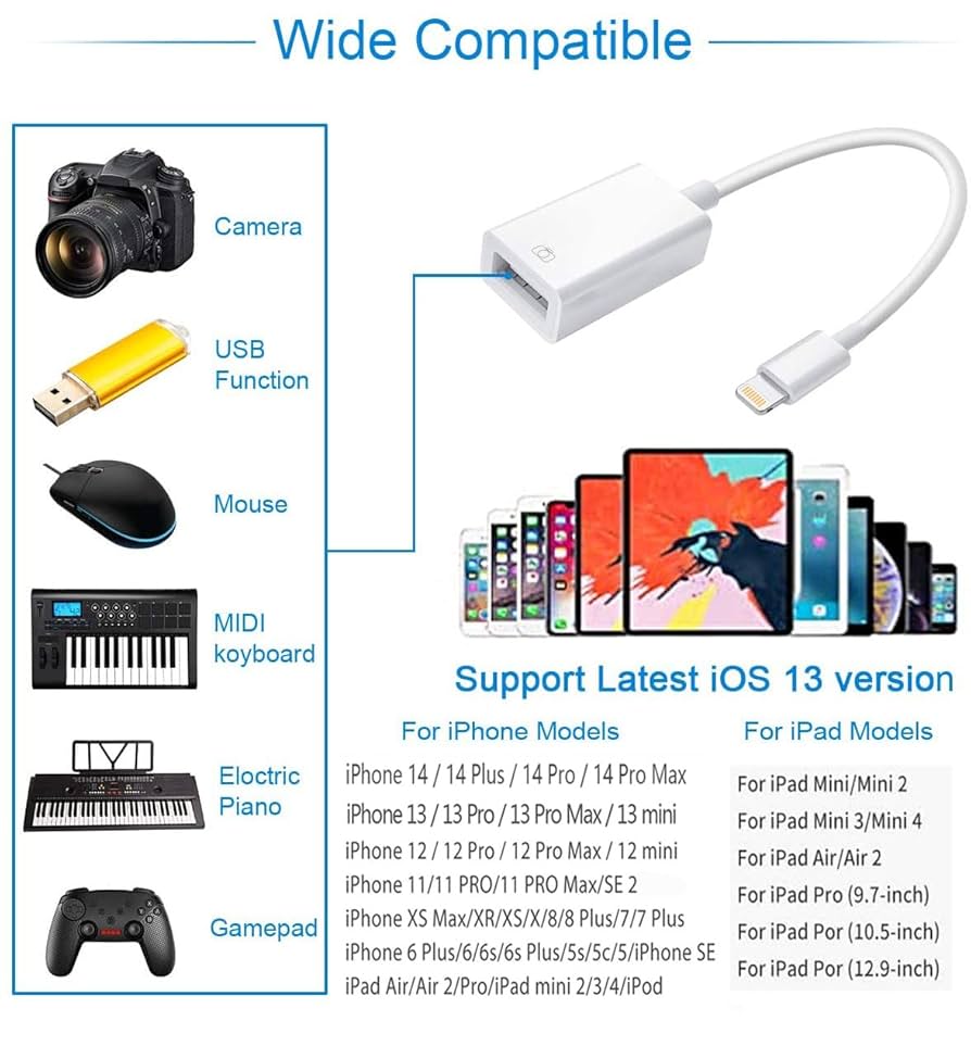 Amazon.com: Naiyal Lightning to USB Camera Adapter, Apple